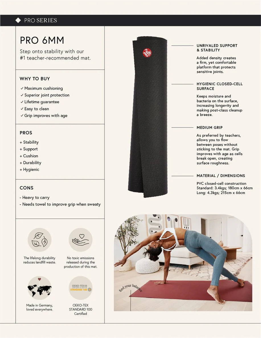 Manduka PRO™ Yoga Mat 6mm - Black Sage